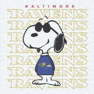 Vintage Baltimore Ravens Snoopy SVG Cricut File Clipart