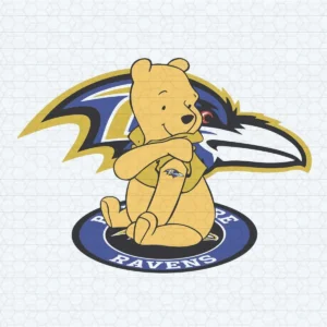 Winnie The Pooh Baltimore Ravens SVG