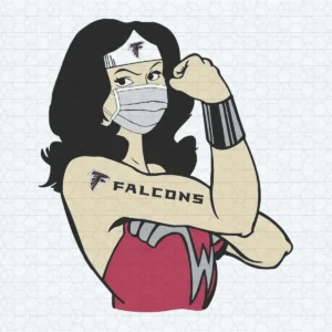 Wonder Woman Atlanta Falcons With Face Mask SVG