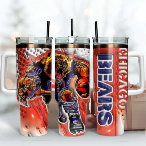 Chicago Bears 3D Inflated Mascot 40oz Skinny Tumbler PNG