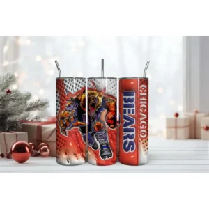 Chicago Bears 3D Inflated Tumbler Wrap PNG