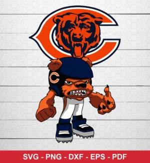 modern cartoon style with bold lines and vibrant colors NFL classic design expressing aggression and team pride for Cricut and Silhouette cutting machines