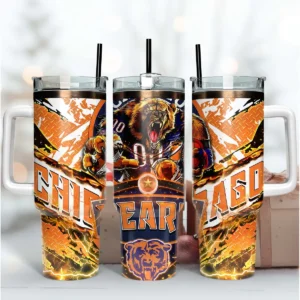 Chicago Bears Football Mascot 40OZ Tumbler PNG Design