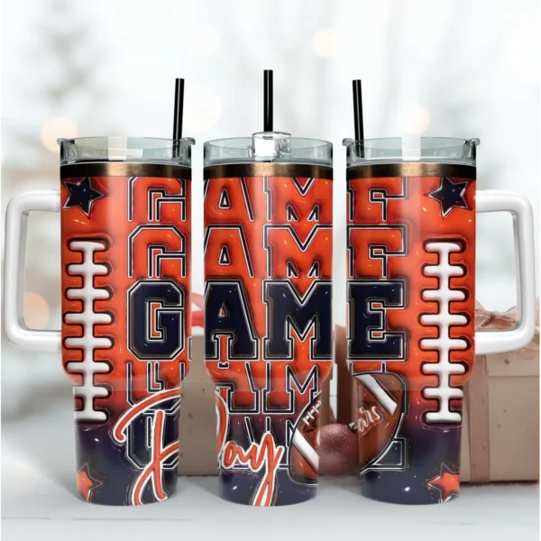 Chicago Bears Game Day 40Oz Tumbler Wrap PNG File