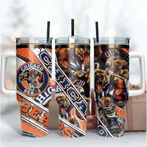 Chicago Bears Mascot 40Oz Tumbler NFL PNG Design