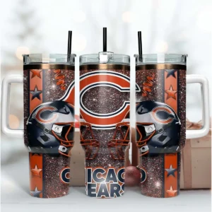 Chicago Bears NFL 40oz Skinny Tumbler PNG Design