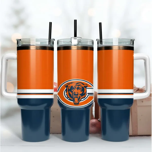 Chicago Bears NFL Team 40oz Tumbler Design PNG File