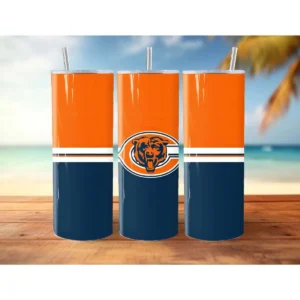 Chicago Bears NFL Team Logo 20oz Skinny Tumbler Wrap PNG
