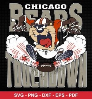 cartoon, bold, energetic NFL classic design expressing celebration and team pride for Cricut and Silhouette cutting machines