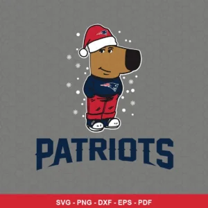 cartoon, modern, character-based Patriots SVG expressing team pride featuring dog character for Cricut and Silhouette