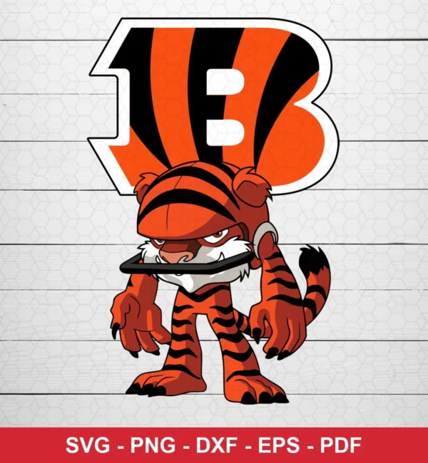 modern cartoon style with bold lines and vibrant colors NFL logo design expressing team pride and fierceness for Cricut and Silhouette cutting machines