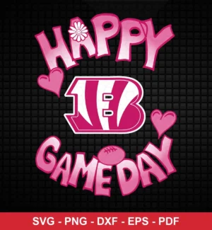 modern cartoon with playful, feminine typography NFL classic design expressing celebration and positivity for Cricut and Silhouette cutting machines