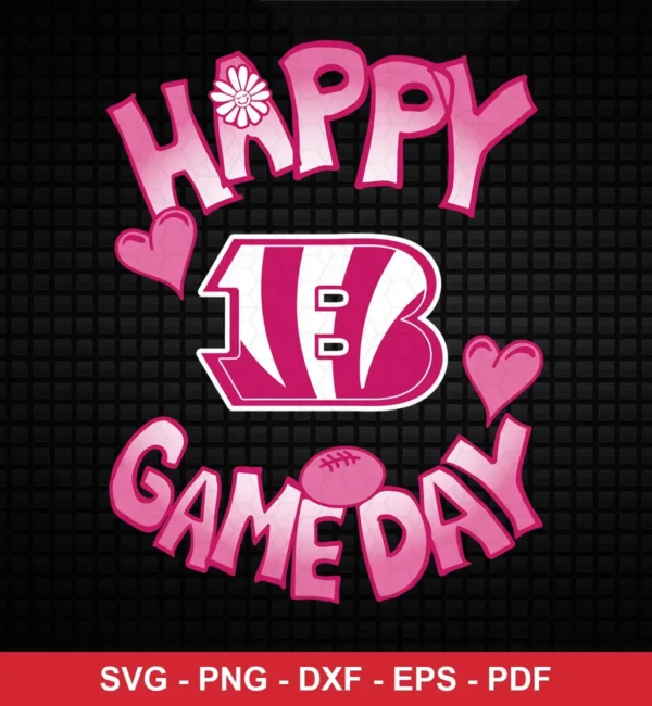modern cartoon with playful, feminine typography NFL classic design expressing celebration and positivity for Cricut and Silhouette cutting machines