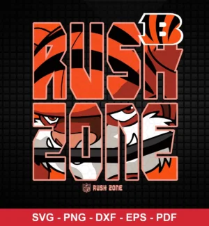 modern cartoon style with bold, blocky typography and a stylized animal mascot integrated into the text NFL bold design expressing team pride and energy for Cricut and Silhouette cutting machines