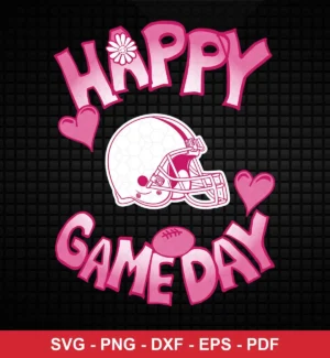 modern cartoon style with playful and vibrant pink typography NFL helmet design expressing positive, celebratory for Cricut and Silhouette cutting machines