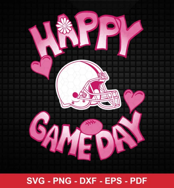 modern cartoon style with playful and vibrant pink typography NFL helmet design expressing positive, celebratory for Cricut and Silhouette cutting machines