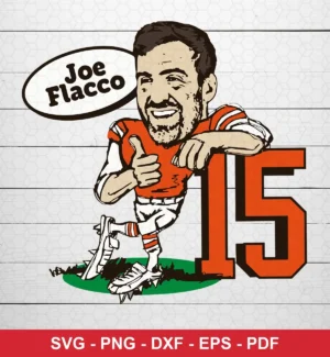 cartoon caricature with bold outlines and simplified color blocks NFL classic design expressing positive/celebratory for Cricut and Silhouette cutting machines