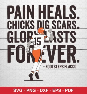 modern minimalist illustration with bold typography NFL classic design expressing motivation and pride for Cricut and Silhouette cutting machines