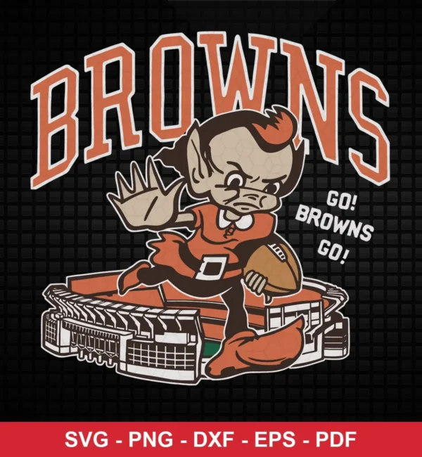 vintage cartoon style with bold outlines and retro typography NFL mascot design expressing team pride and enthusiasm for Cricut and Silhouette cutting machines