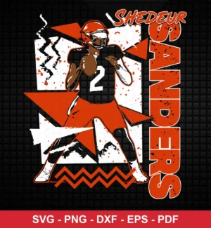 modern cartoon style with bold graphic elements and dynamic pose NFL classic design expressing pride and player focus for Cricut and Silhouette cutting machines