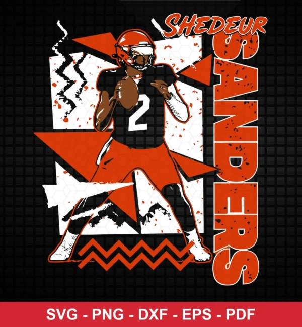 modern cartoon style with bold graphic elements and dynamic pose NFL classic design expressing pride and player focus for Cricut and Silhouette cutting machines