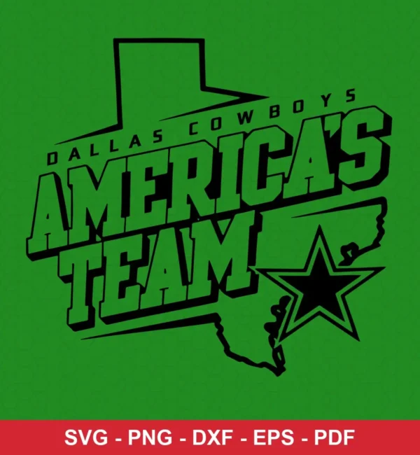 bold, modern typography with a minimalistic graphic outline Cowboys bold design expressing pride for Cricut and Silhouette cutting machines
