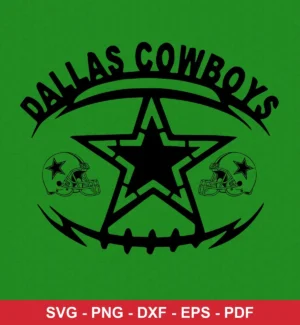 minimalist, modern silhouette Cowboys logo design expressing team pride for Cricut and Silhouette cutting machines
