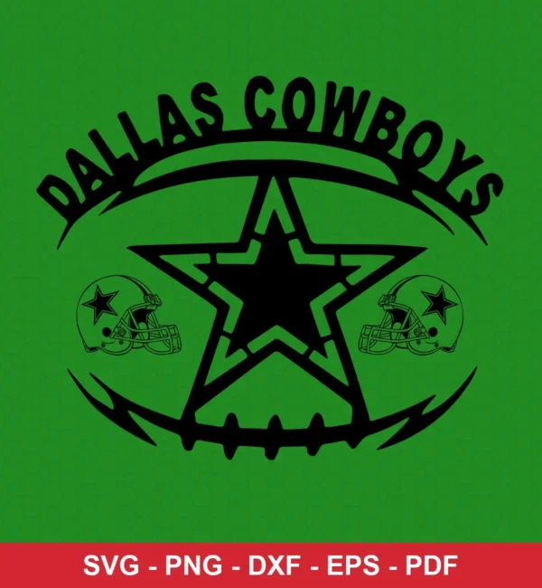 minimalist, modern silhouette Cowboys logo design expressing team pride for Cricut and Silhouette cutting machines