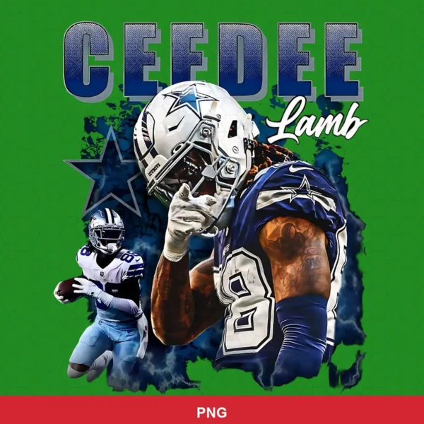 modern digital sports art with photo-realistic player images and bold typography Cowboys classic design expressing player ...