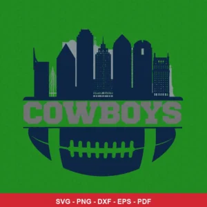 modern minimalist graphic with silhouette and text Cowboys classic design expressing team pride for Cricut and Silhouette ...