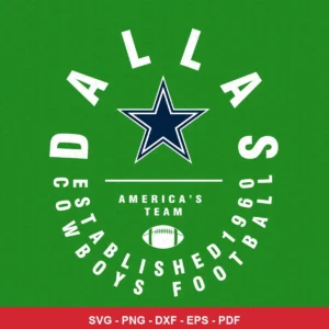 minimalist, vintage-inspired emblem style Cowboys classic design expressing pride and team identity for Cricut and Silhoue...