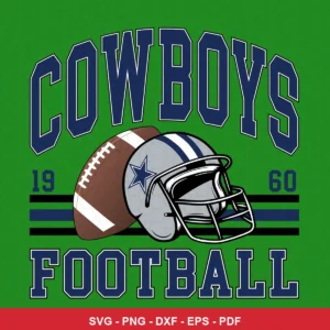 vintage classic sports design Cowboys helmet design expressing team pride and nostalgia featuring football for Cricut and ...