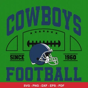 vintage sports graphic with clean lines and bold typography Cowboys classic design expressing team pride featuring footbal...