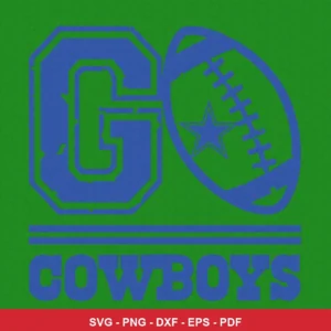 minimalist, vintage collegiate style Cowboys classic design expressing team pride and support for Cricut and Silhouette cu...