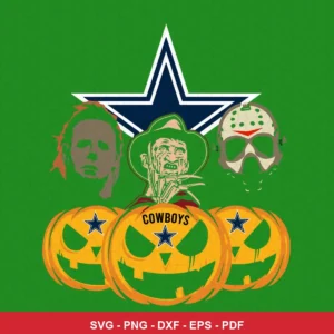 cartoon horror-themed with a modern NFL rivalry twist Cowboys mascot design expressing Halloween spooky theme with team pr...