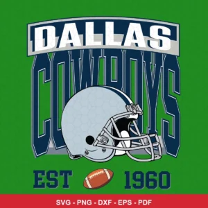 modern clean vector art with bold typography Cowboys helmet design expressing team pride for Cricut and Silhouette cutting...