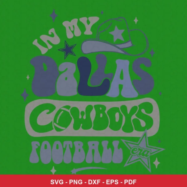 vintage, retro-inspired typography with football and cowboy hat elements Cowboys classic design expressing nostalgia and t...
