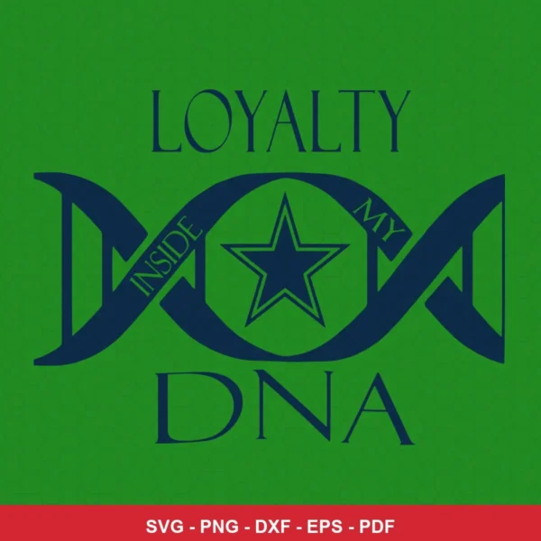 minimalist, modern graphic with DNA helix motif Cowboys classic design expressing pride and loyalty for Cricut and Silhoue...
