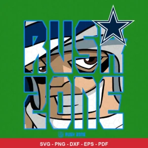 modern cartoon style with bold typography and a close-up character illustration Cowboys classic design expressing team pri...