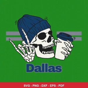 modern cartoon style with clean lines and bold colors Cowboys skull design expressing neutral/relaxed featuring skeleton h...