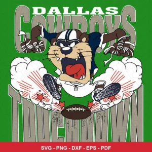 cartoon, bold, modern sports mascot style Cowboys classic design expressing excitement and celebration for Cricut and Silh...