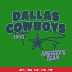 vintage, distressed typography with simple graphic elements Cowboys vintage design expressing nostalgia/pride featuring te...