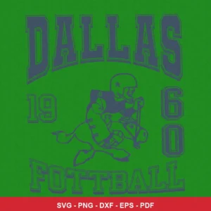 vintage, classic football illustration Cowboys vintage design expressing nostalgia for Cricut and Silhouette cutting machines