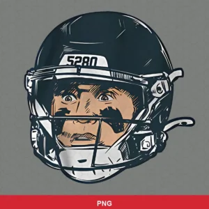modern cartoon style with detailed line art and shading NFL helmet design expressing neutral featuring football helmet for...