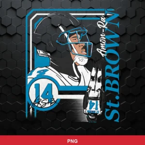 modern digital illustration with a stylized, semi-realistic player portrait NFL classic design expressing player pride and...