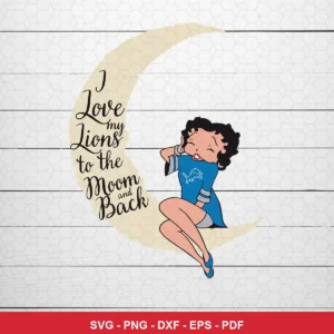 vintage cartoon style featuring Betty Boop NFL classic design expressing affection and team pride for Cricut and Silhouett...