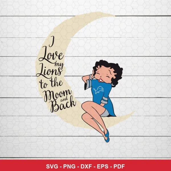 vintage cartoon style featuring Betty Boop NFL classic design expressing affection and team pride for Cricut and Silhouett...