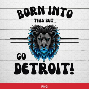 modern cartoon style with bold typography and a stylized lion illustration NFL classic design expressing pride and team sp...