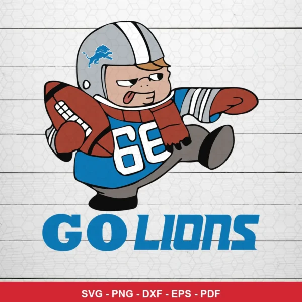 cartoon, playful, modern NFL mascot design expressing team pride and enthusiasm for Cricut and Silhouette cutting machines