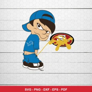 cartoon, modern, humorous 49Ers logo design expressing mockery and dominance for Cricut and Silhouette cutting machines